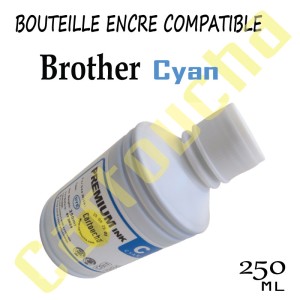 Bouteille Encre Compatible Cyan de 250ML Pour Brother