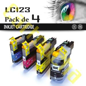 PACK 4 CARTOUCHES COMPATIBLE POUR BROTHER LC123XL