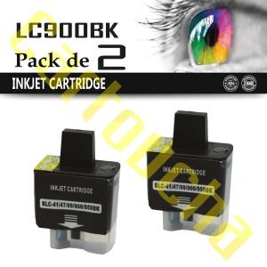 PACK 2 CARTOUCHES COMPATIBLE NOIR BROTHER LC900