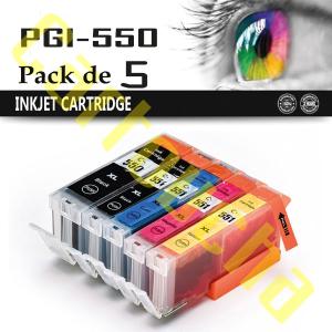 PACK 5 CARTOUCHES COMPATIBLE CANON PGI550-CLI551
